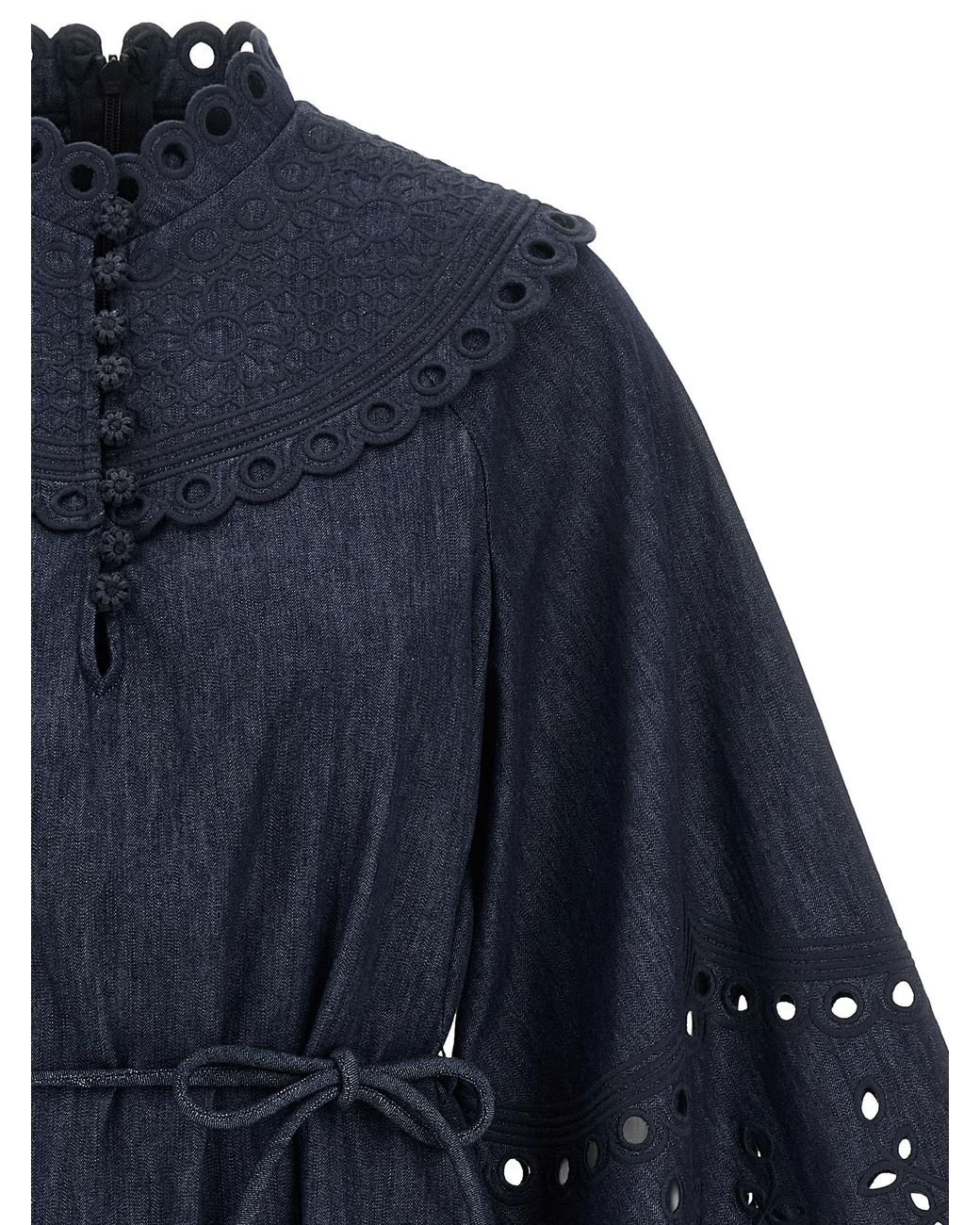 Zimmermann Blue Cotton Short Dress