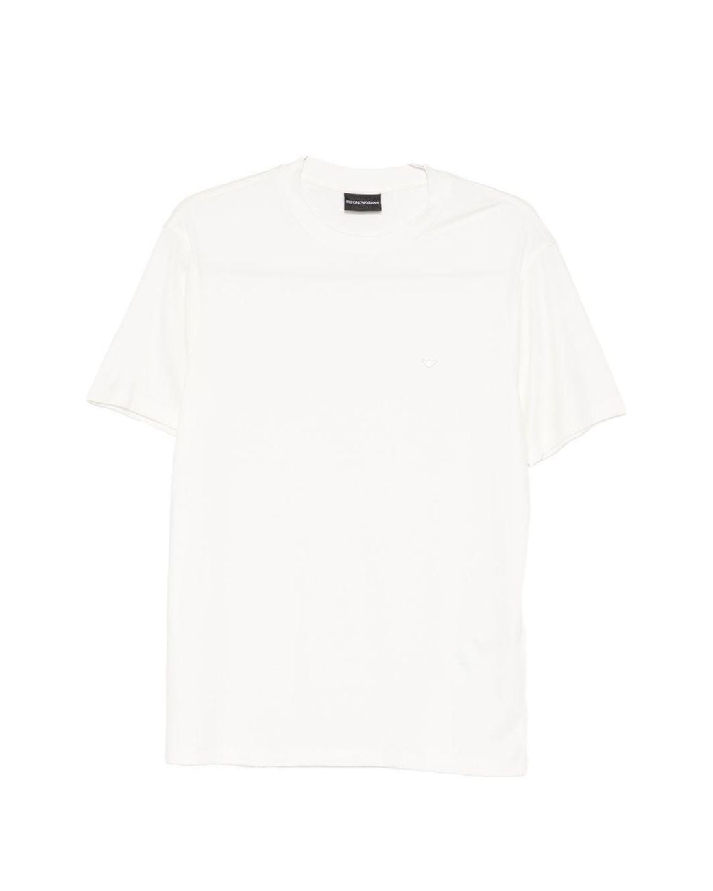 Emporio Armani White Modal And Silk Blend T-Shirt