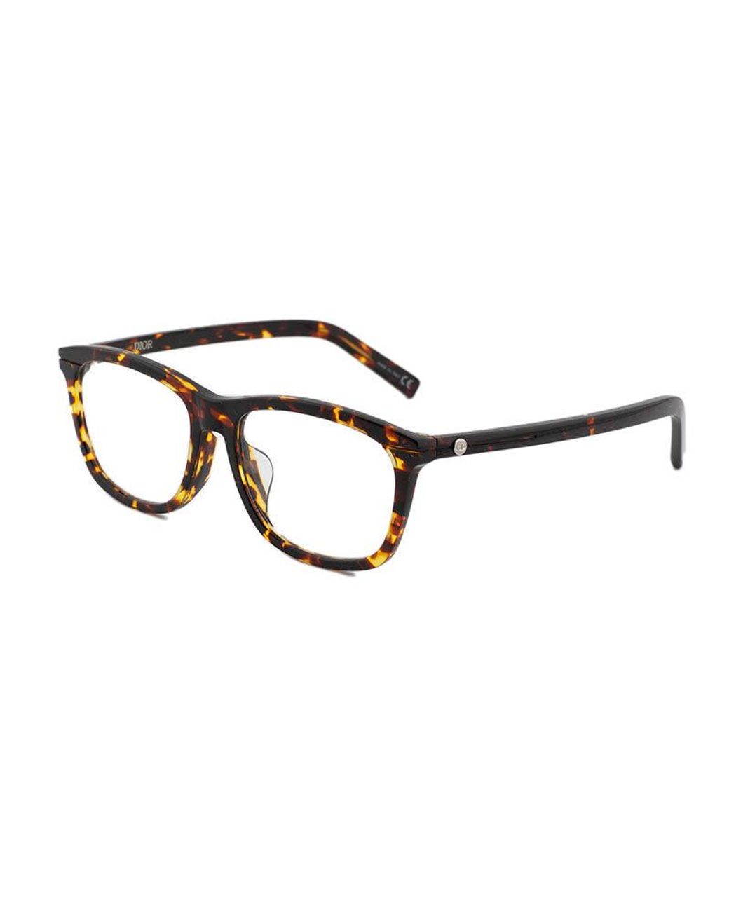 Dior Brown Eyeglasses Square Full Rim, Havana Frame And Clear Demo Lenses Lens Essentialos2F2400