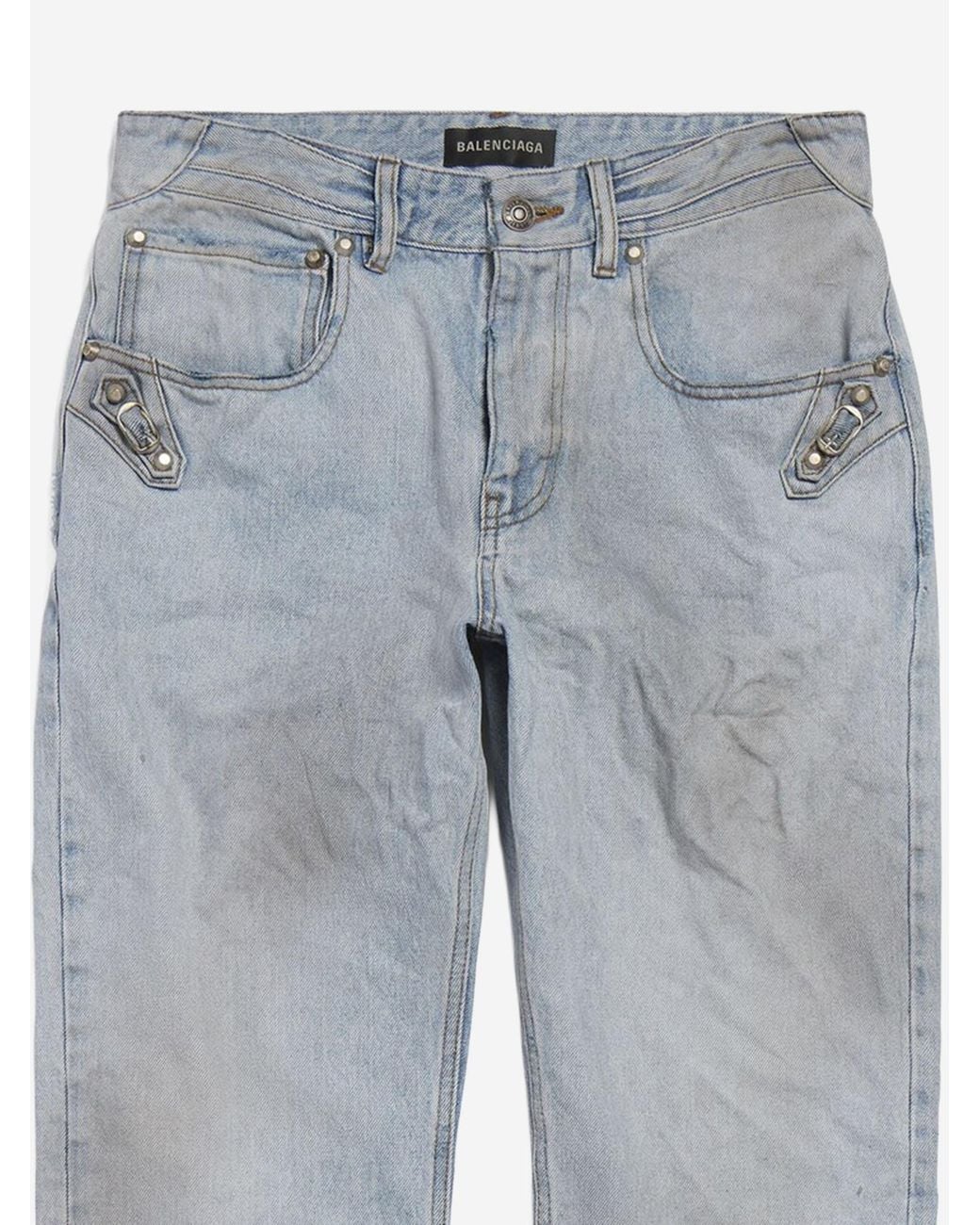 Balenciaga Blue Cotton Denim City Jeans Trousers