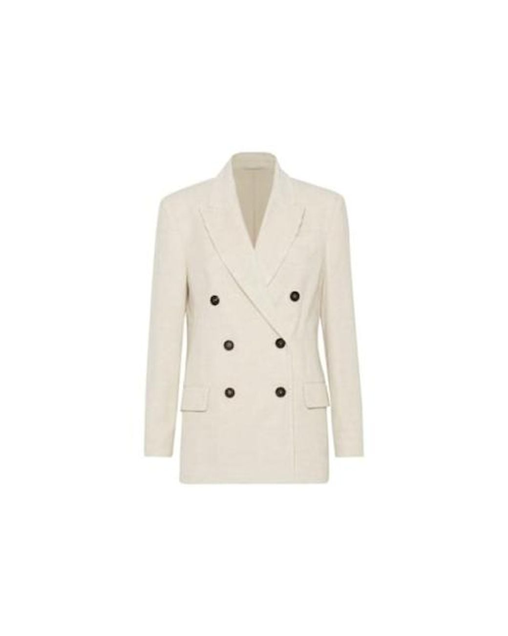 Brunello Cucinelli Natural Double Breasted Jacket Clothing