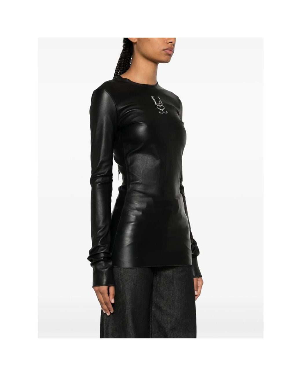 Ludovic de Saint Sernin Black Top Lamb Skin: 100. Tops