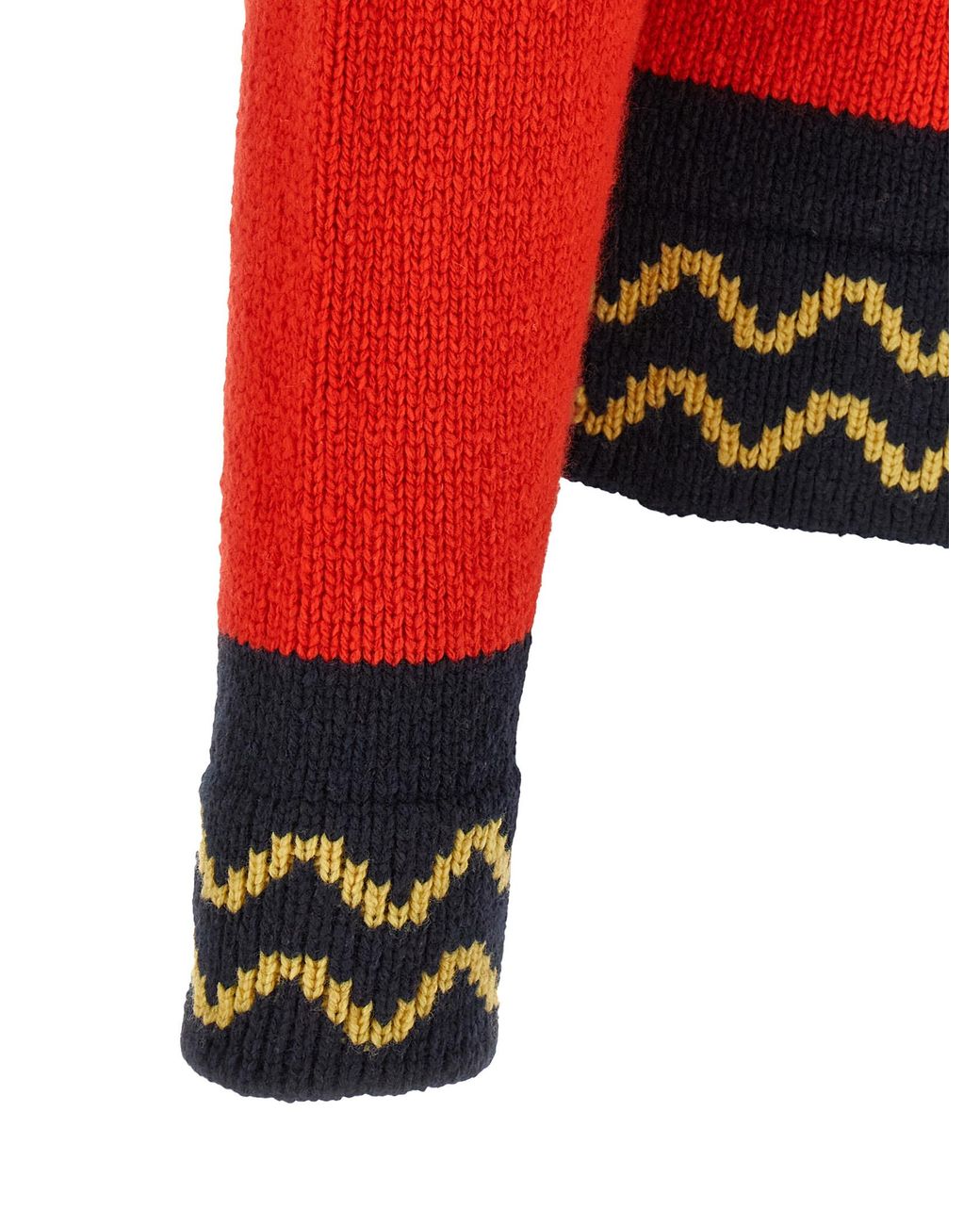 Marni Red Geometric Intarsia Sweater for men