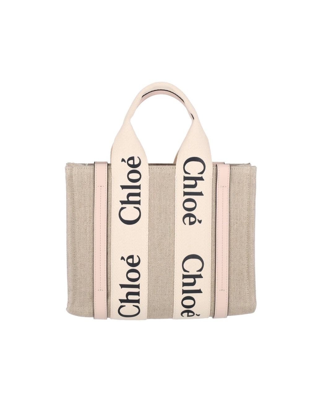 Chloé White 'Woody' Small Tote Bag