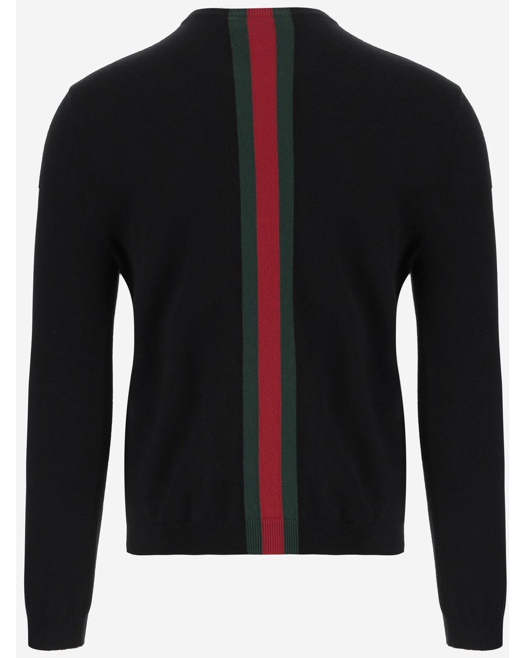 Gucci Black Gucci Web-Stripe Cashmere Sweater for men