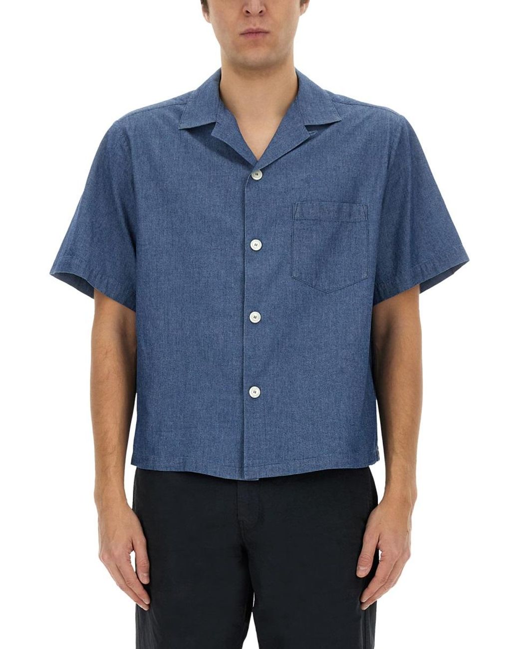 Aspesi Blue Shirt Cotton for men