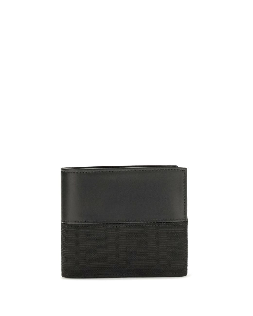 Fendi Black Ff Jacquard Bifold Wallet for men