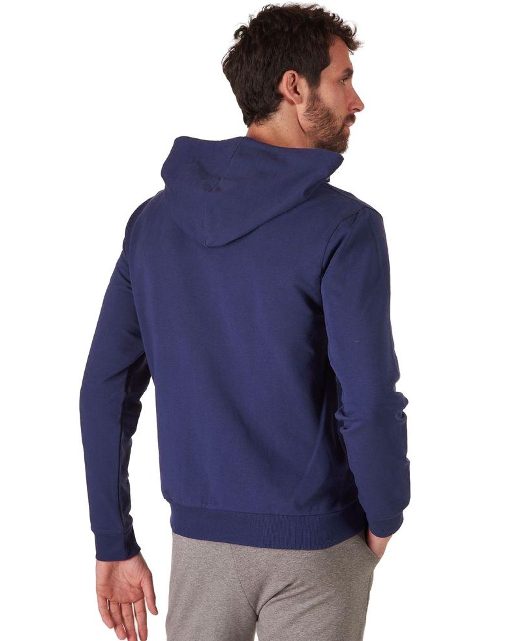 Moschino Blue Moschino Logo-Tape Trim Hoodie