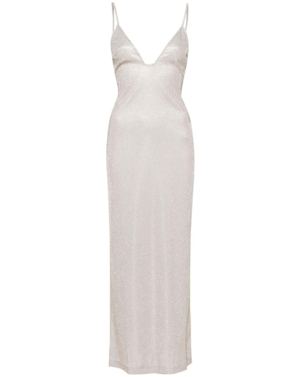 Chiara Ferragni Glittered Maxi Dress in White | Lyst