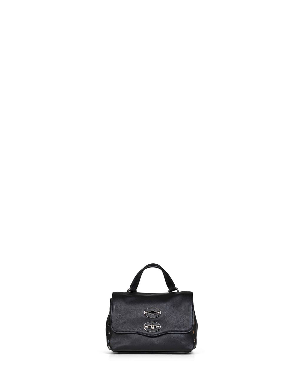 Zanellato Black Handbag Baby Postina Lavagna Bovine Leather Handbags