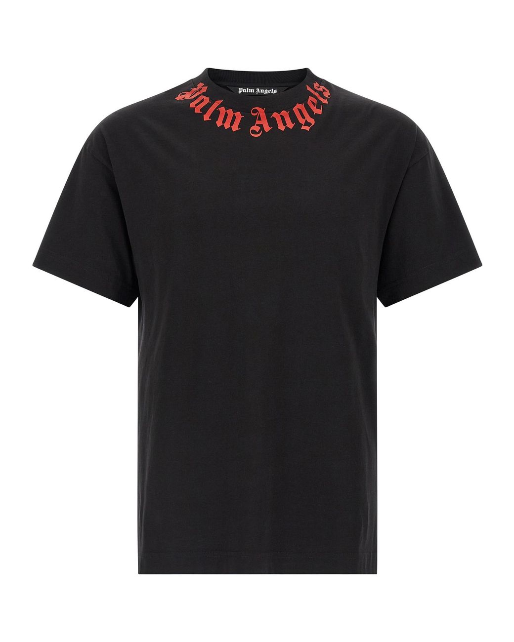 Palm Angels Black 'Neck Logo' T-Shirt for men
