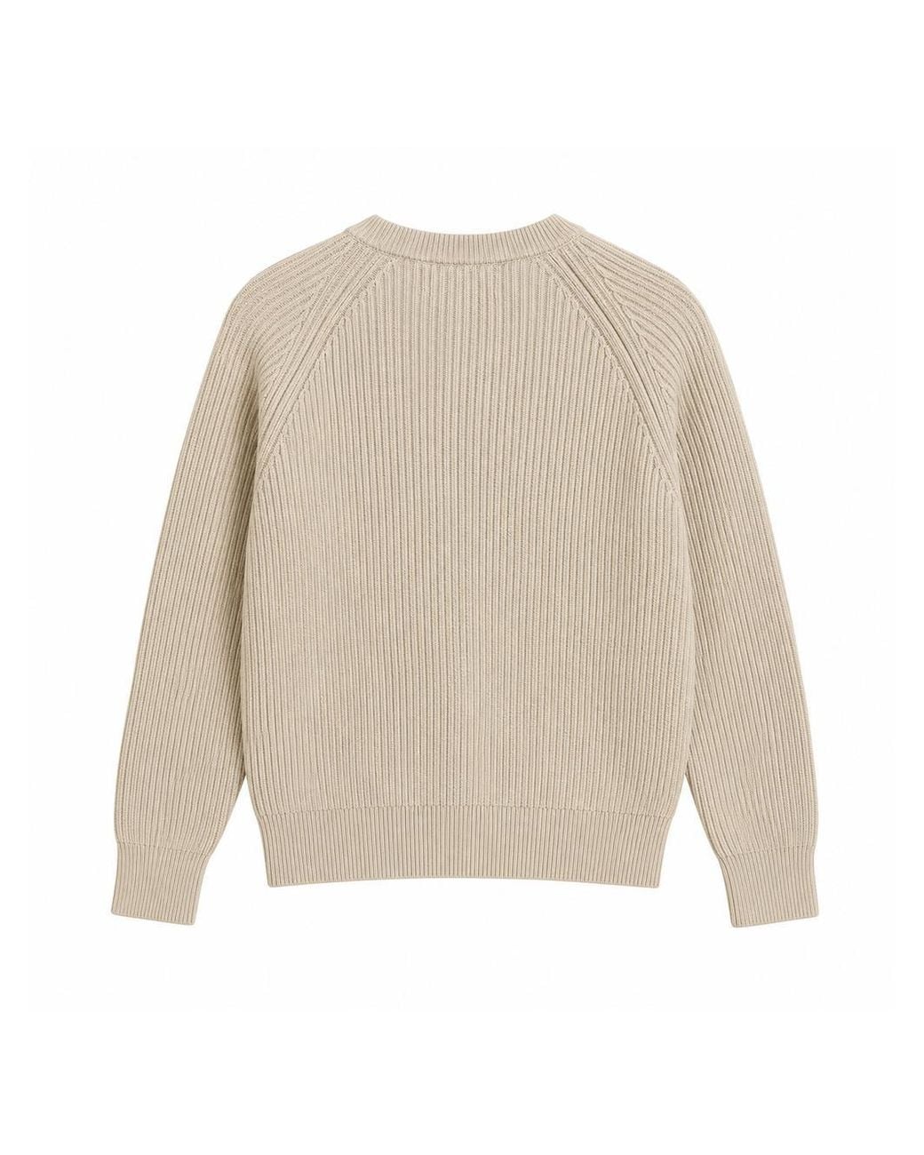 Carrera White Ribbed Cotton Knit Crew-Neck Pullover With Front Buttons for men