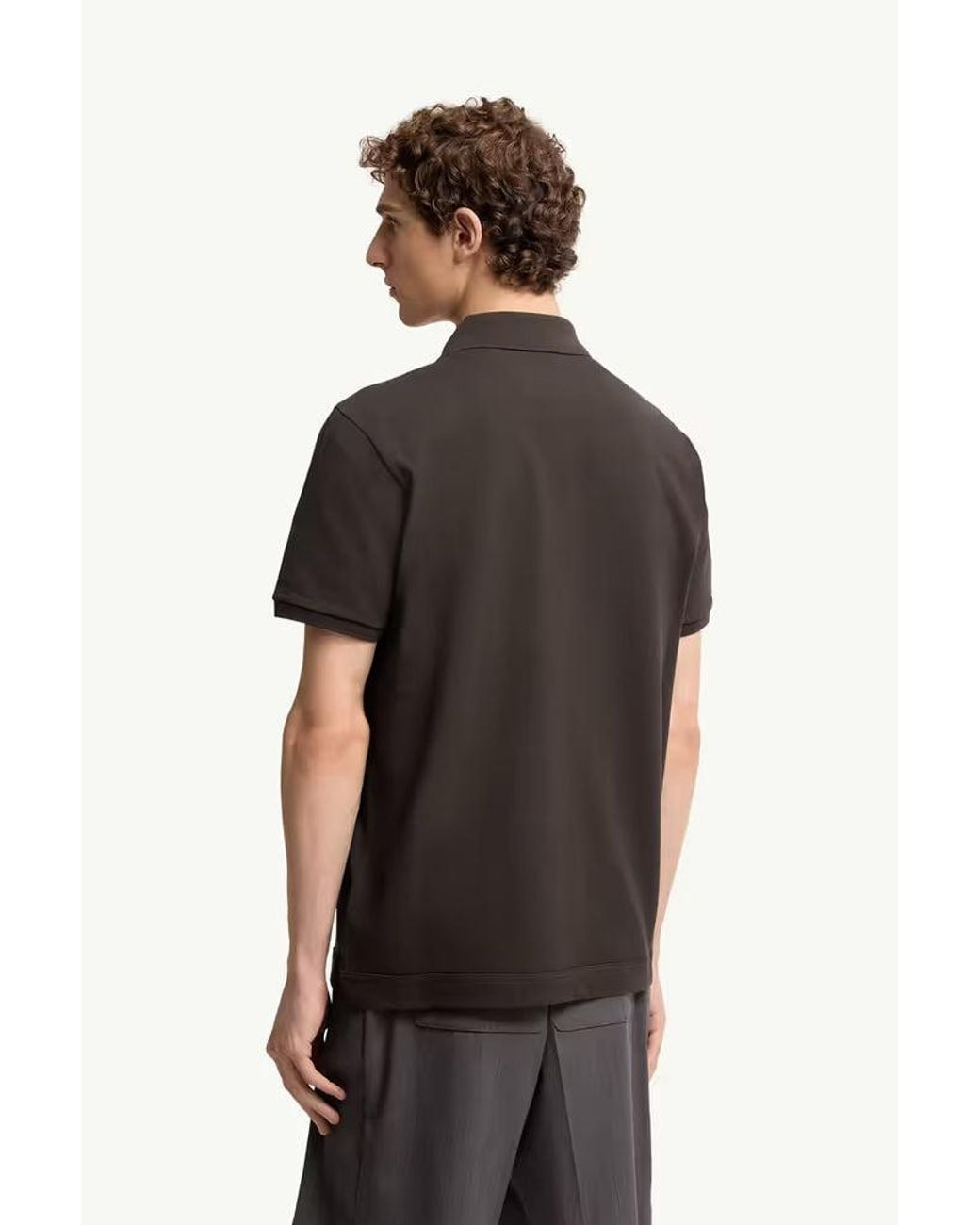 Moncler Black Moncler Logo-Embroidered Piqué Polo Shirt