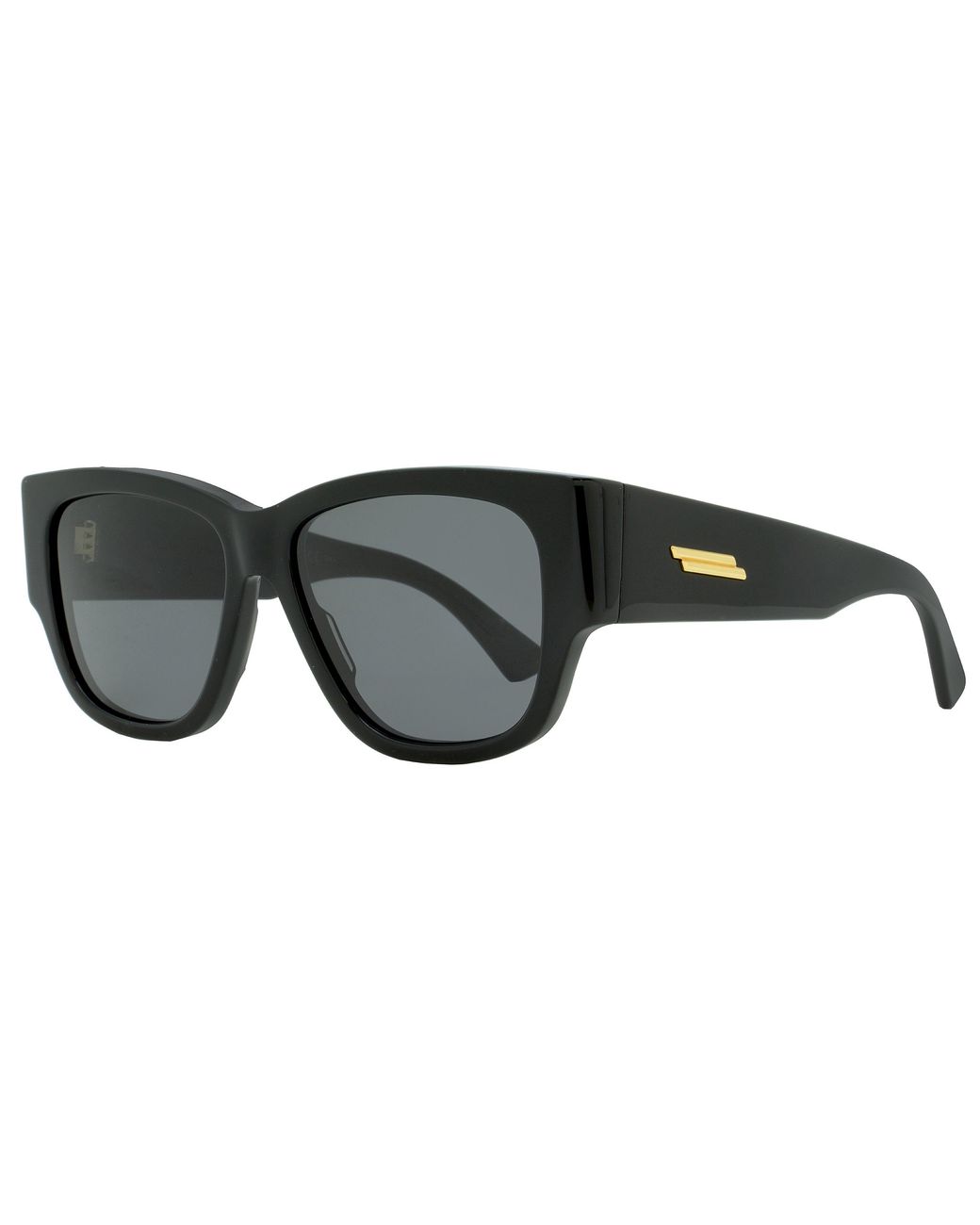 Bottega Veneta Black Rectangular Sunglasses Bv1026S 001 55Mm 1026 Plastic (Acetate)