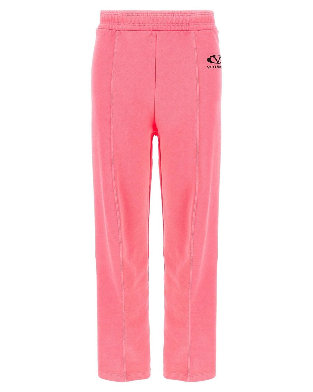 Vetements Pink Logo-Print Cotton Joggers