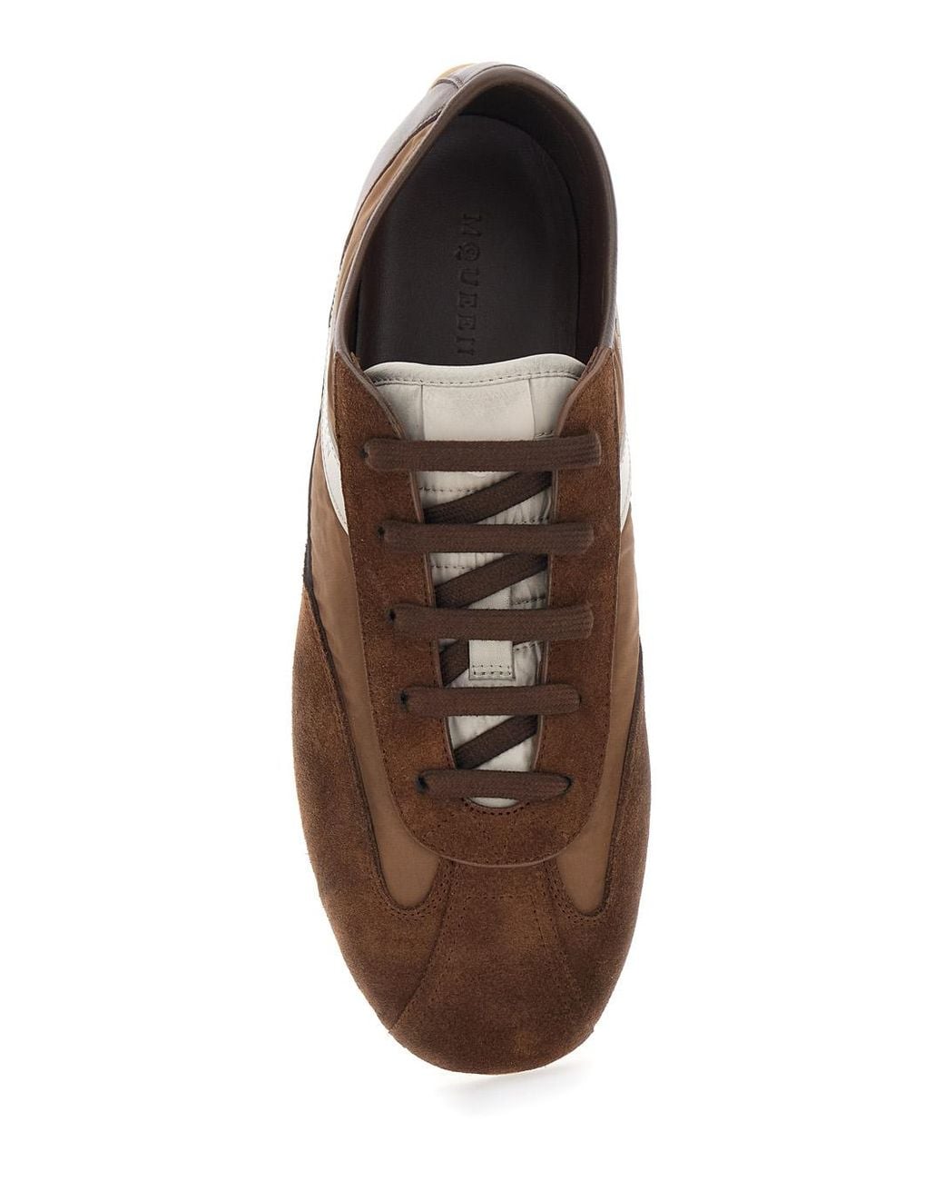 McQueen Brown Low Top Sneakers Boxe Suede Calf Leather Trainers for men