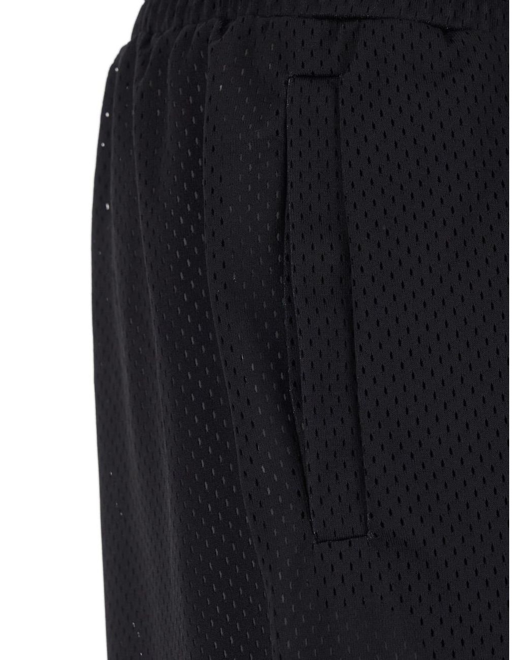 44 Label Group Blue Tech Fabric Shorts With Perforated Design And Elastic Waist Polyester Bermuda for men