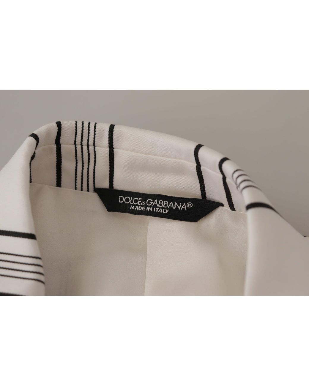 Dolce & Gabbana Brown Stripes Cotton Single Breasted Blazer Nylon Elastane Clothing for men
