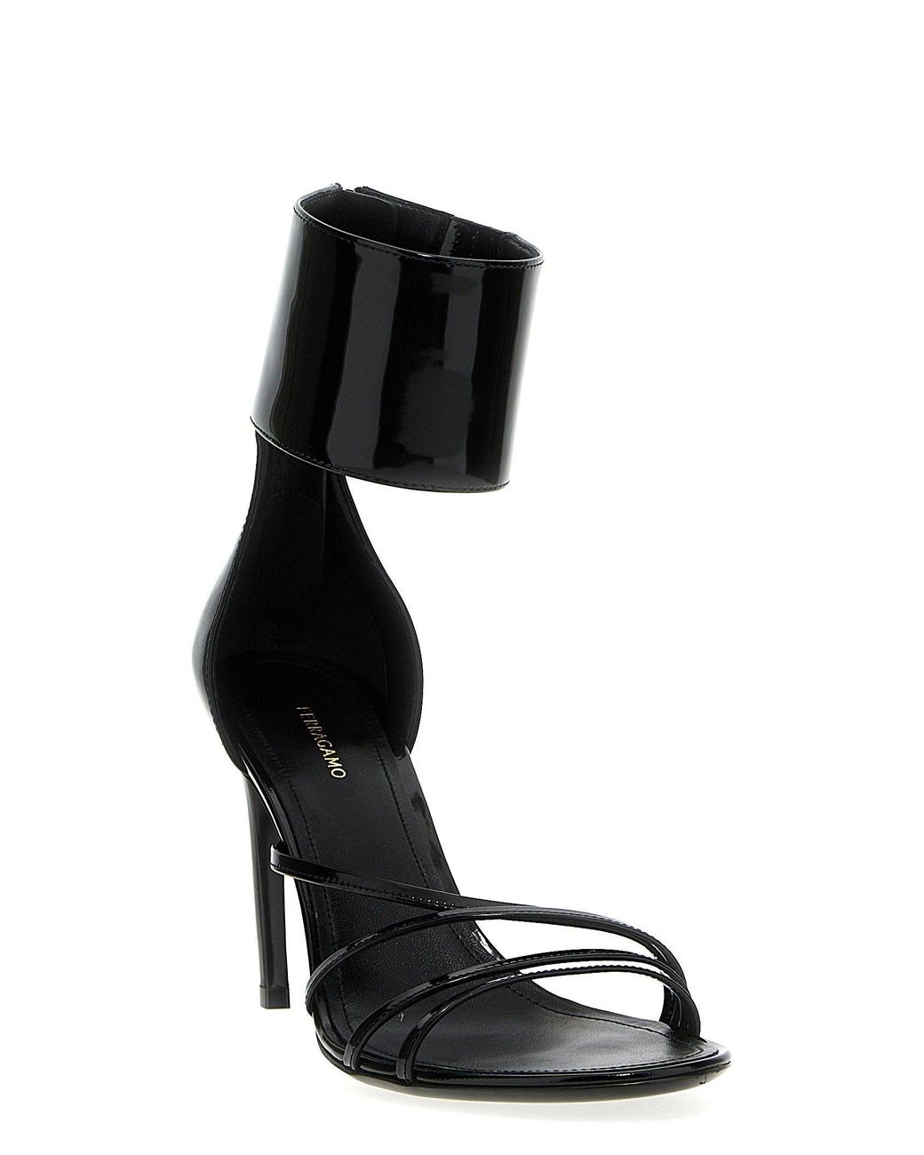 Ferragamo Black Clethra Heel Sandal