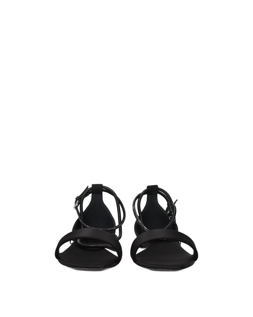 Max Mara Black Satin Flat Sandals