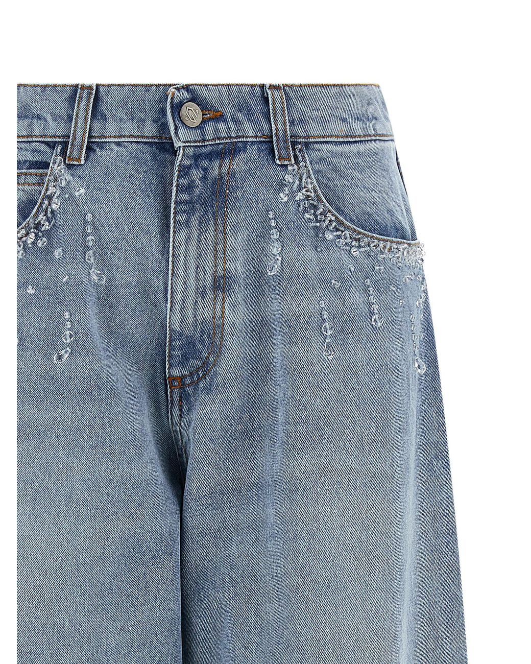 GIUSEPPE DI MORABITO Blue Crystal Jeans Cotton