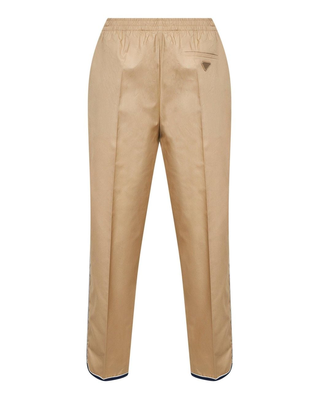 Prada Natural Desert Twill Trousers With Tapered Leg Polyester