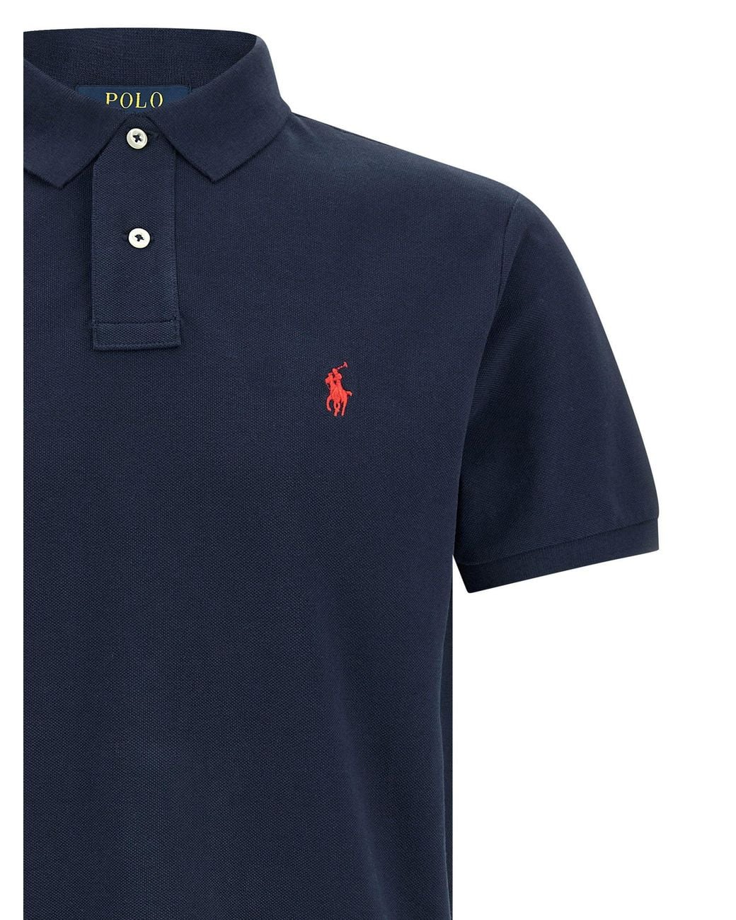 Polo Ralph Lauren Blue Logo-Embroidered Piqué Cotton Polo for men