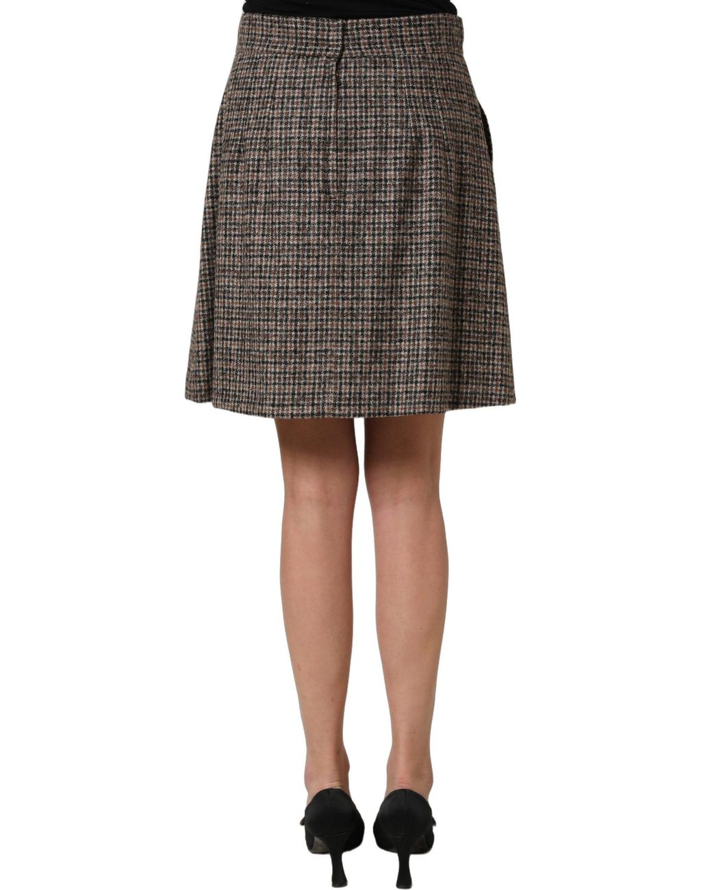 Dolce & Gabbana Gray Tweed High Waist A-Line Mini Skirt Alpaca Wool Nylon