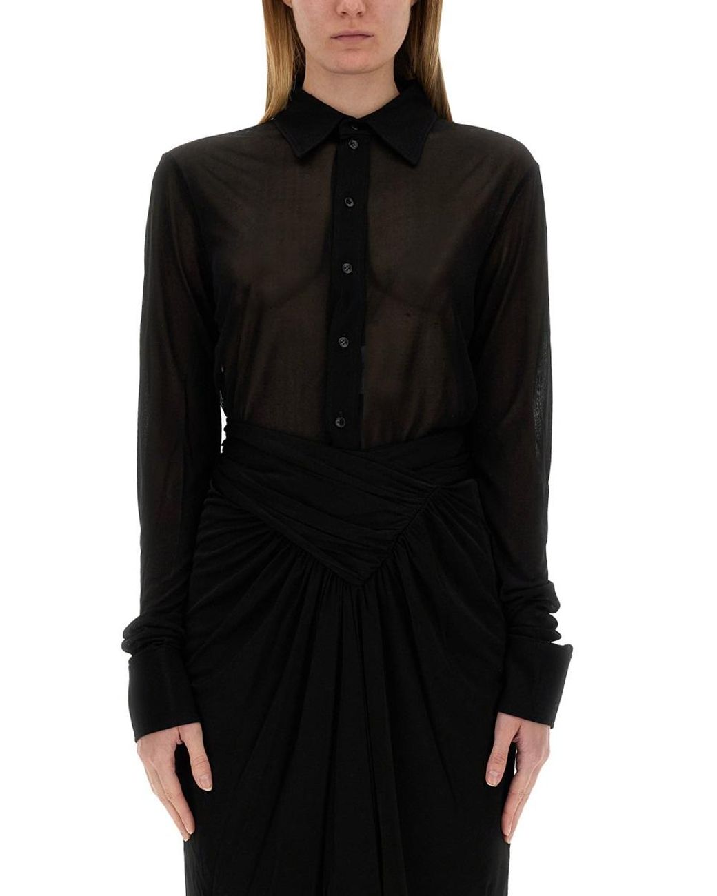 Saint Laurent Black Jersey Shirt Viscose
