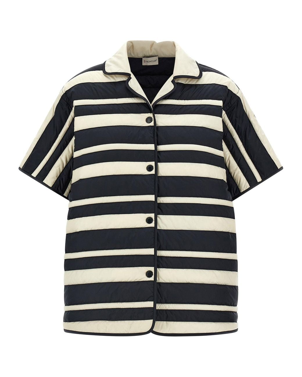Moncler Black Moncler Striped Technical Padded Down Jacket