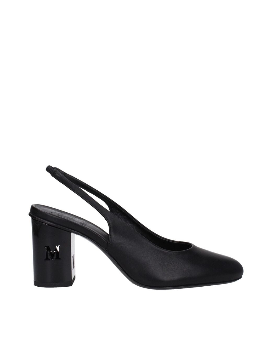 Max Mara Blue Slingback Heels Square Toe Block Heel