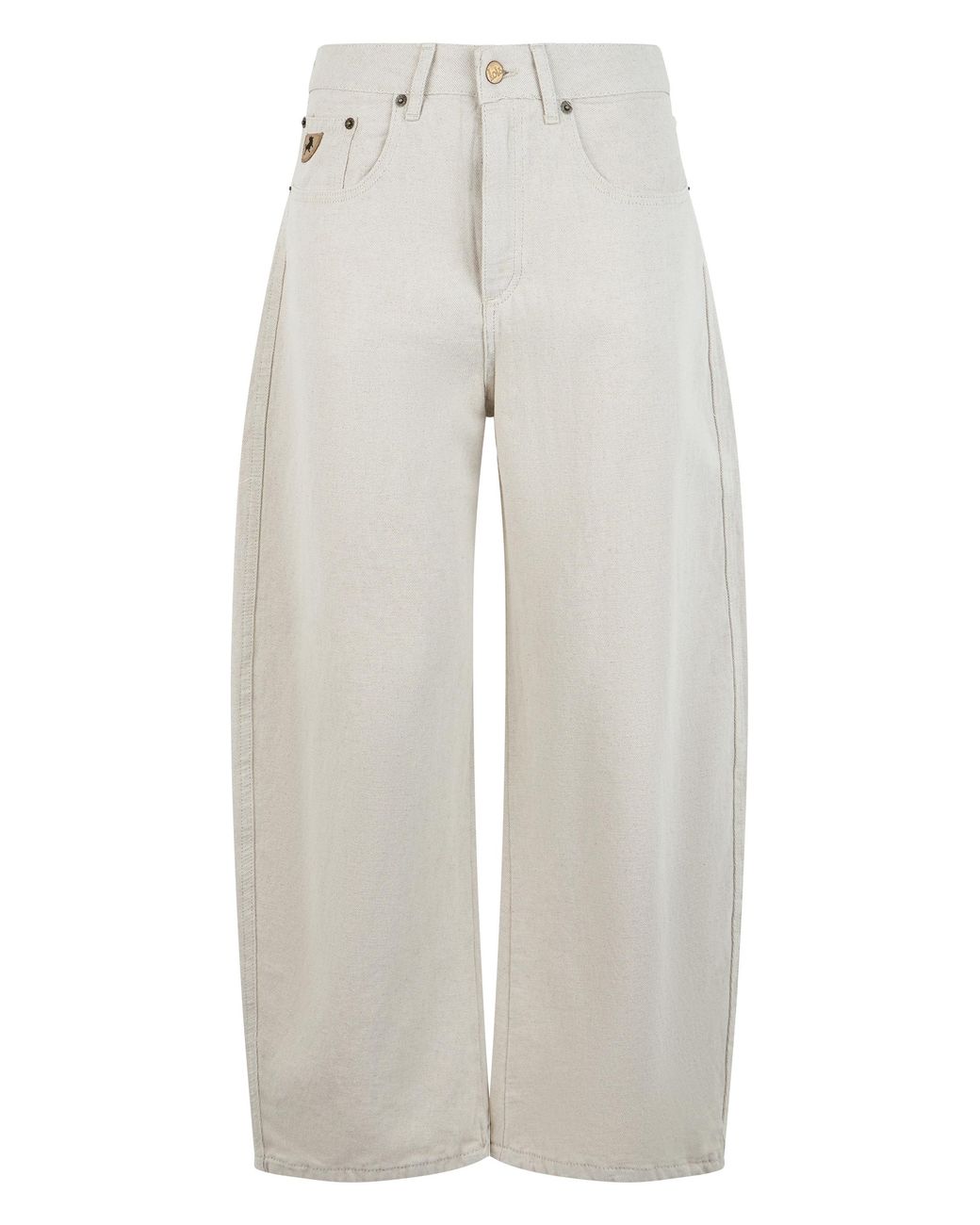 Lois White Wide-Leg Jeans Cotton-Linen Blend