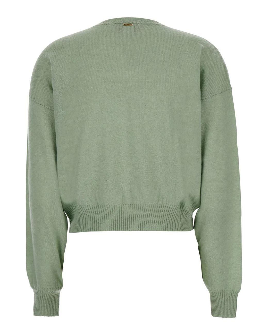 Twinset Green Sweater Cashmere And Silk Tops