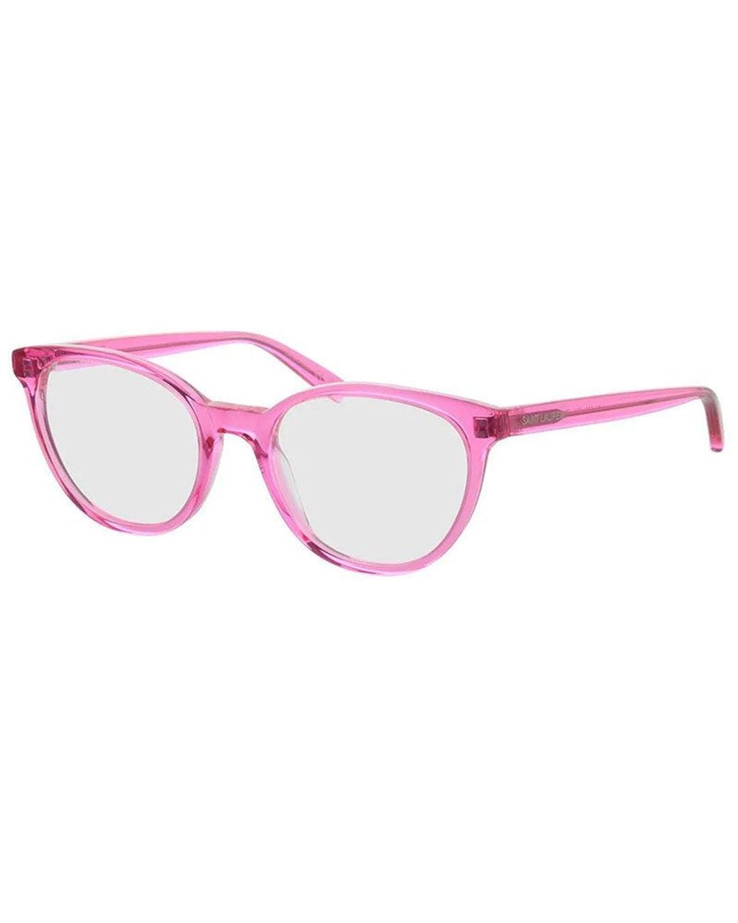 Saint Laurent Pink Sl 589 Blue Blocking Acetate Cat-eye Sunglasses