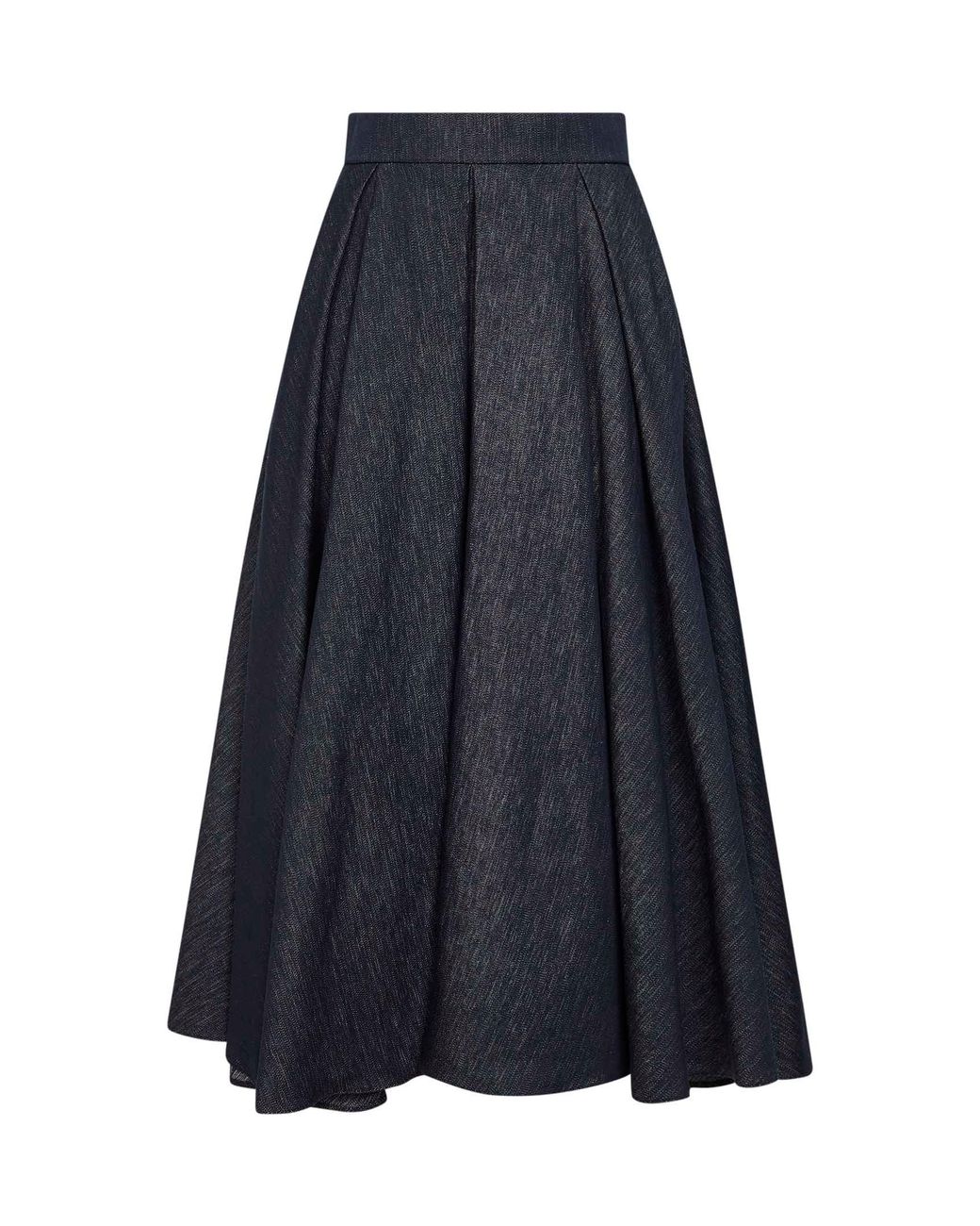 Max Mara Blue Midi Full Skirt Denim