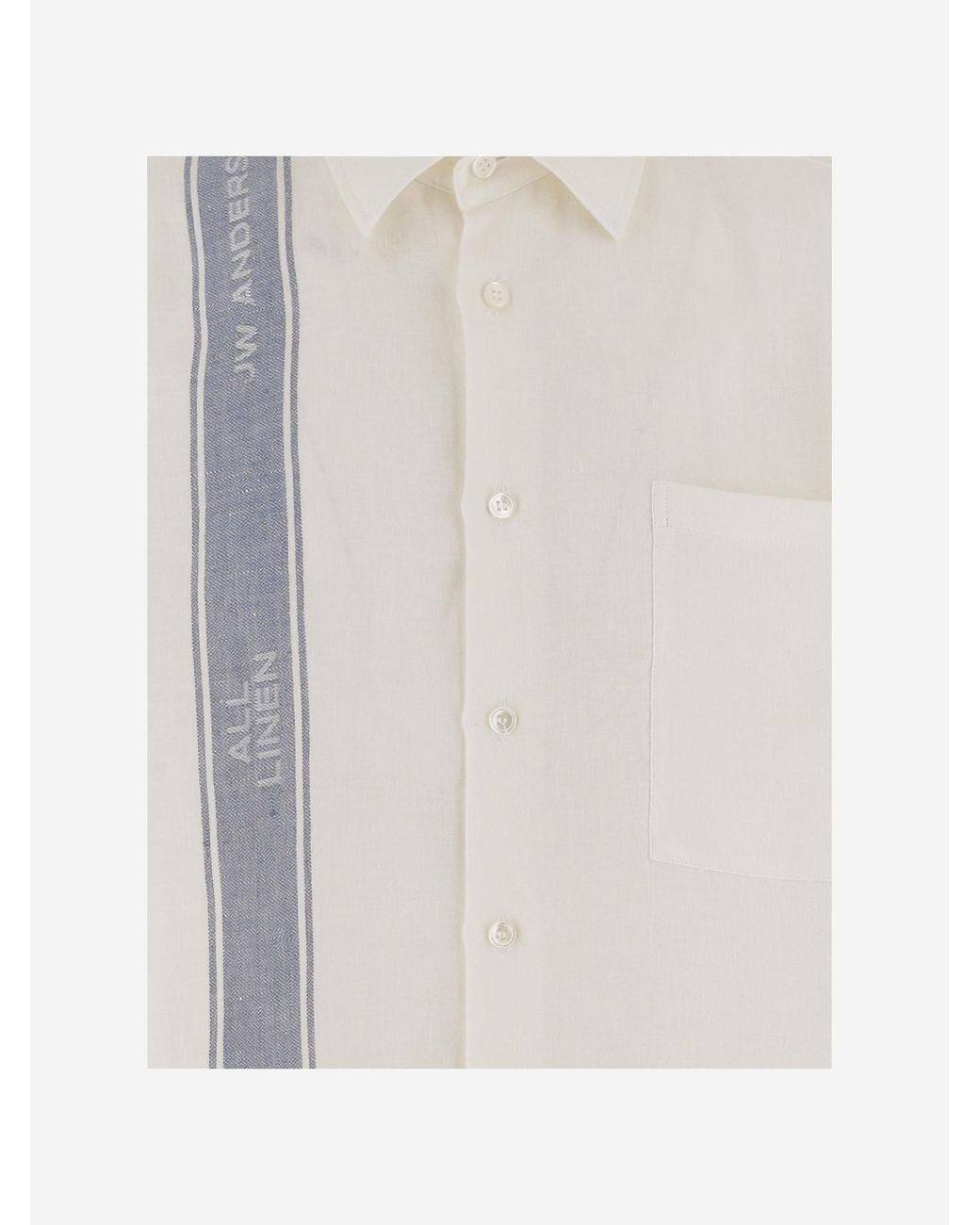 J.W. Anderson White Linen Shirt With Logo for men