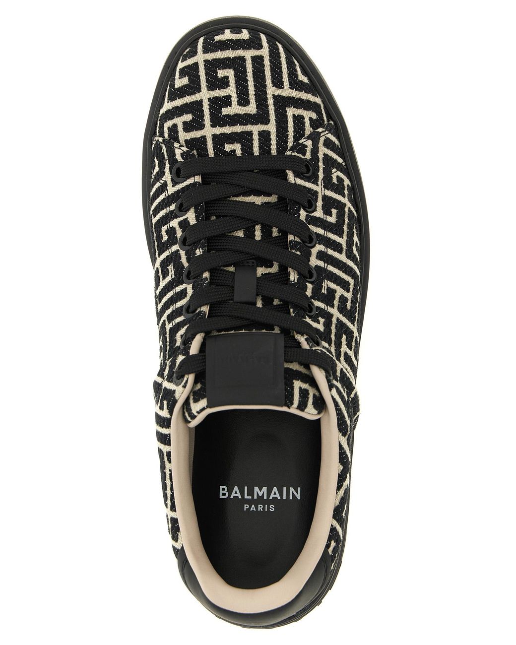 Balmain Black Cotton Low Top Sneakers for men