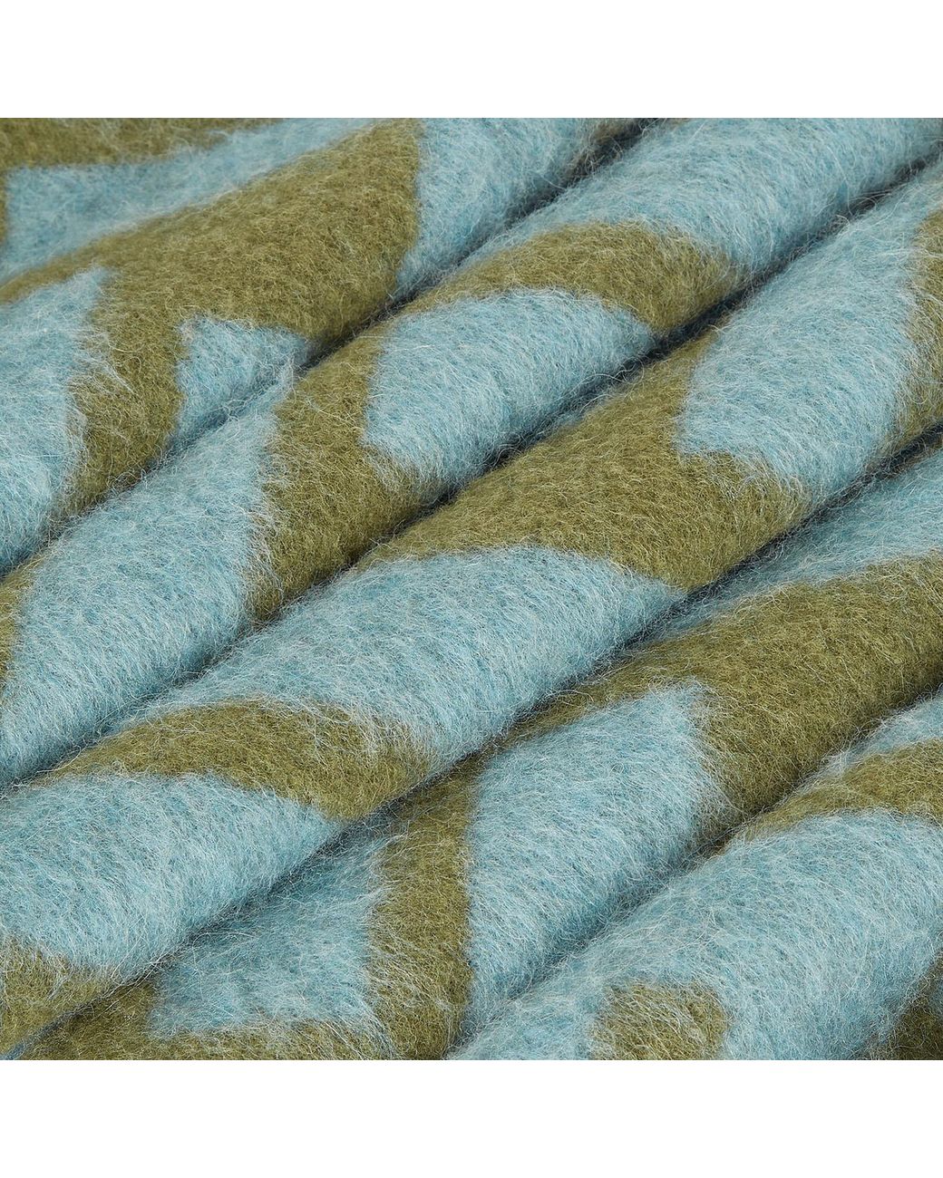 Fendi Green Alpaca And Wool Scarf With Ff Motif, Light