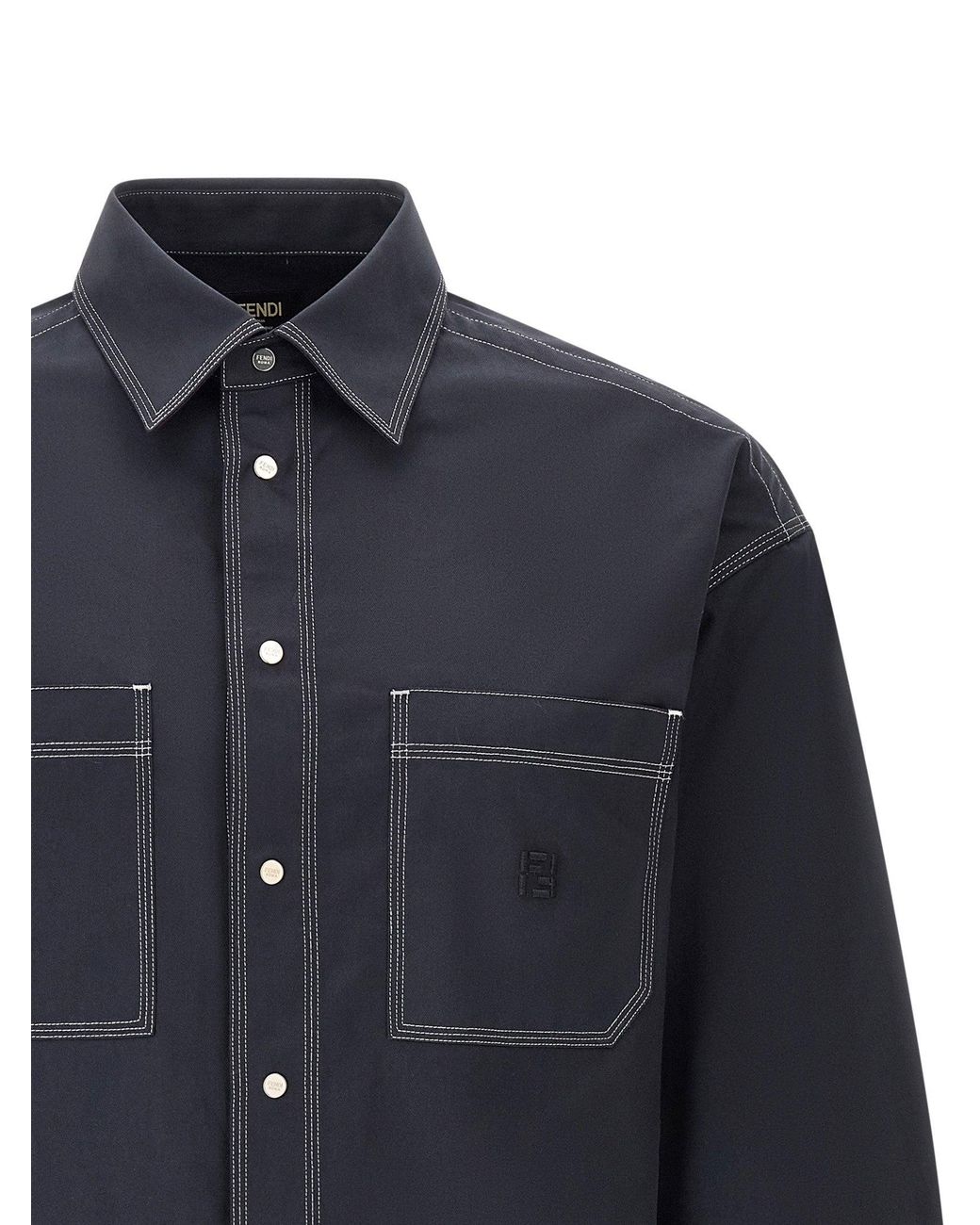 Fendi Blue Roma Shirt for men