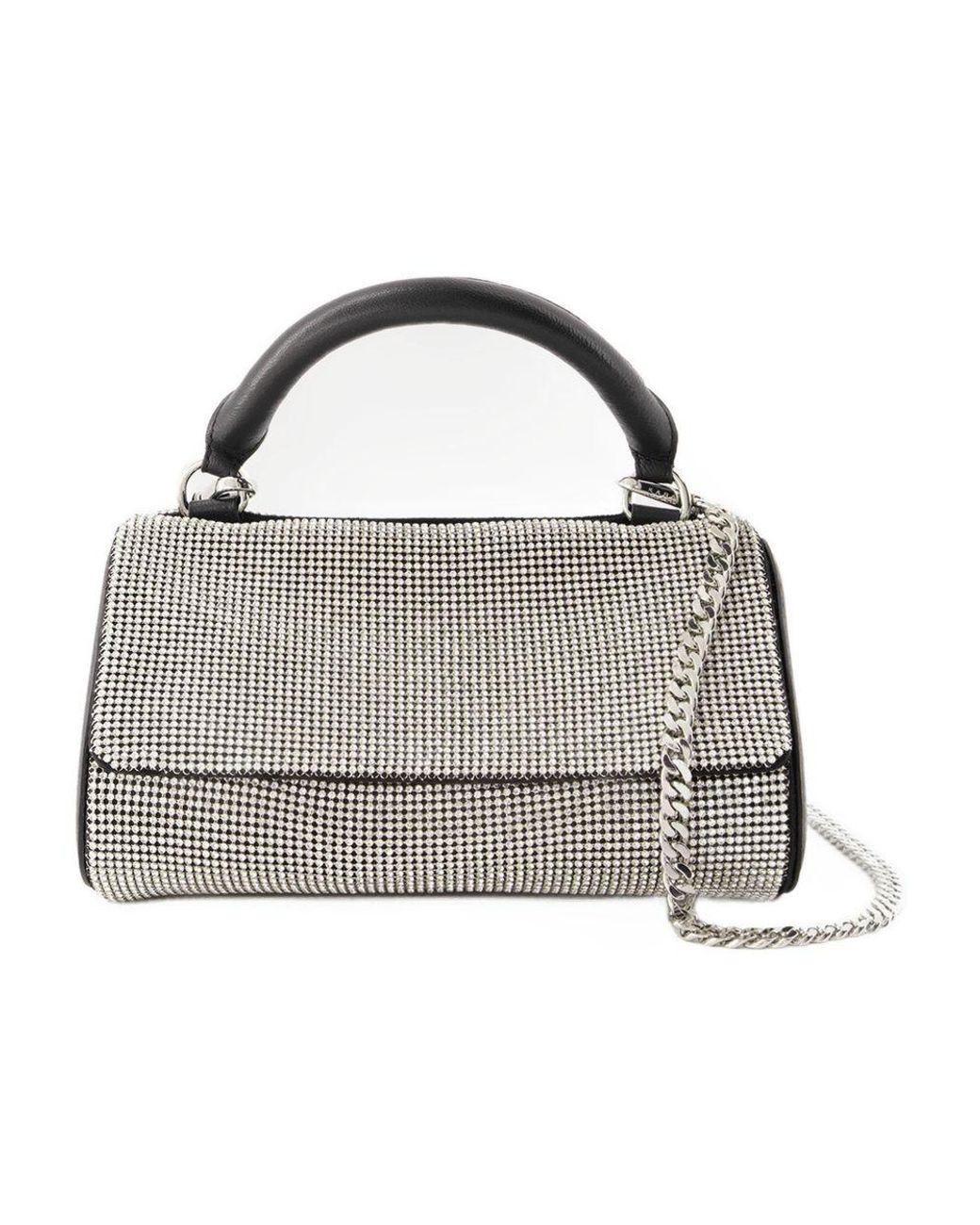 Kara Black Crush Satchel Bag