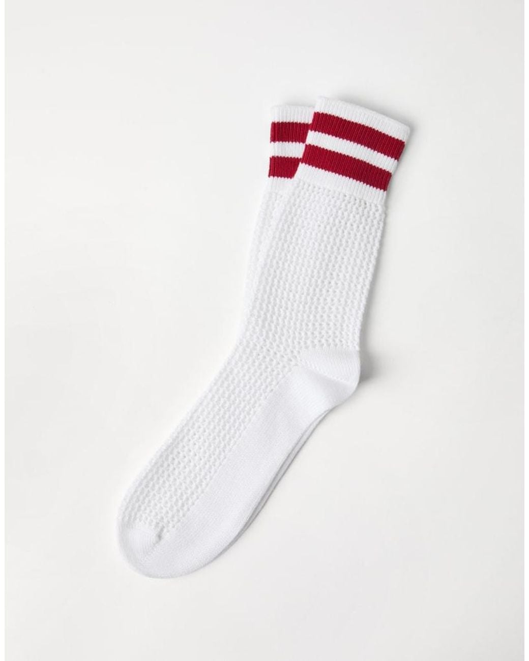 Brunello Cucinelli White Striped Socks