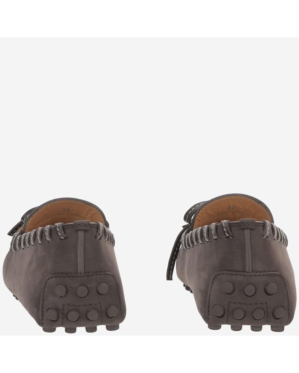 Tod's Brown Loafers Suede Leather Calfskin