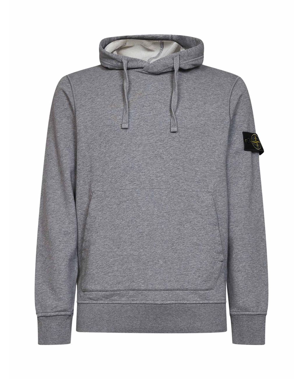Stone Island Gray Mélange Mélange Organic Cotton Hoodie for men