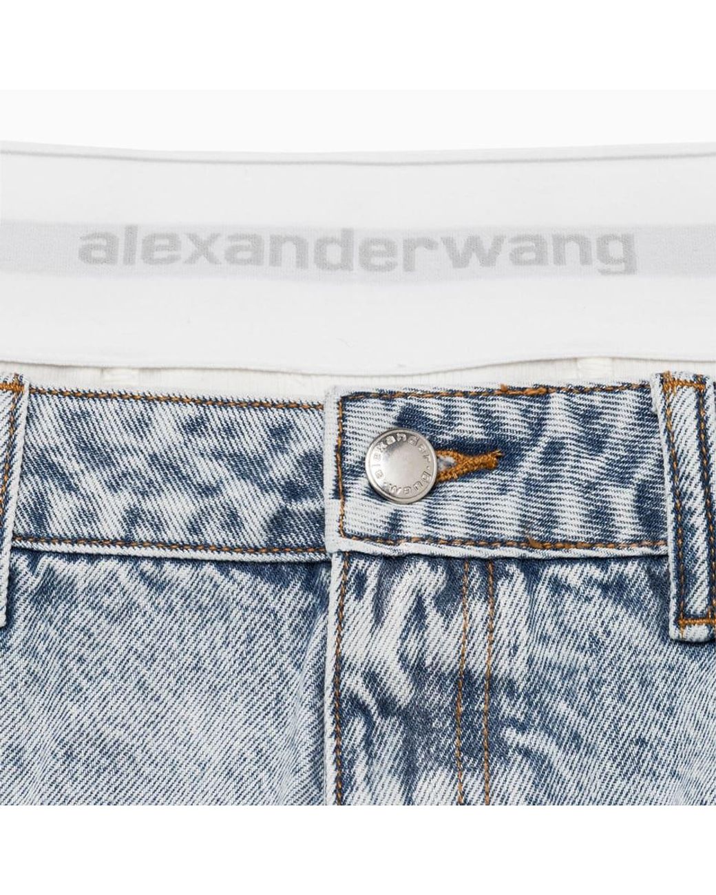 Alexander Wang Denim Low Rise Shorts 4dc1224071 in Blue - Lyst