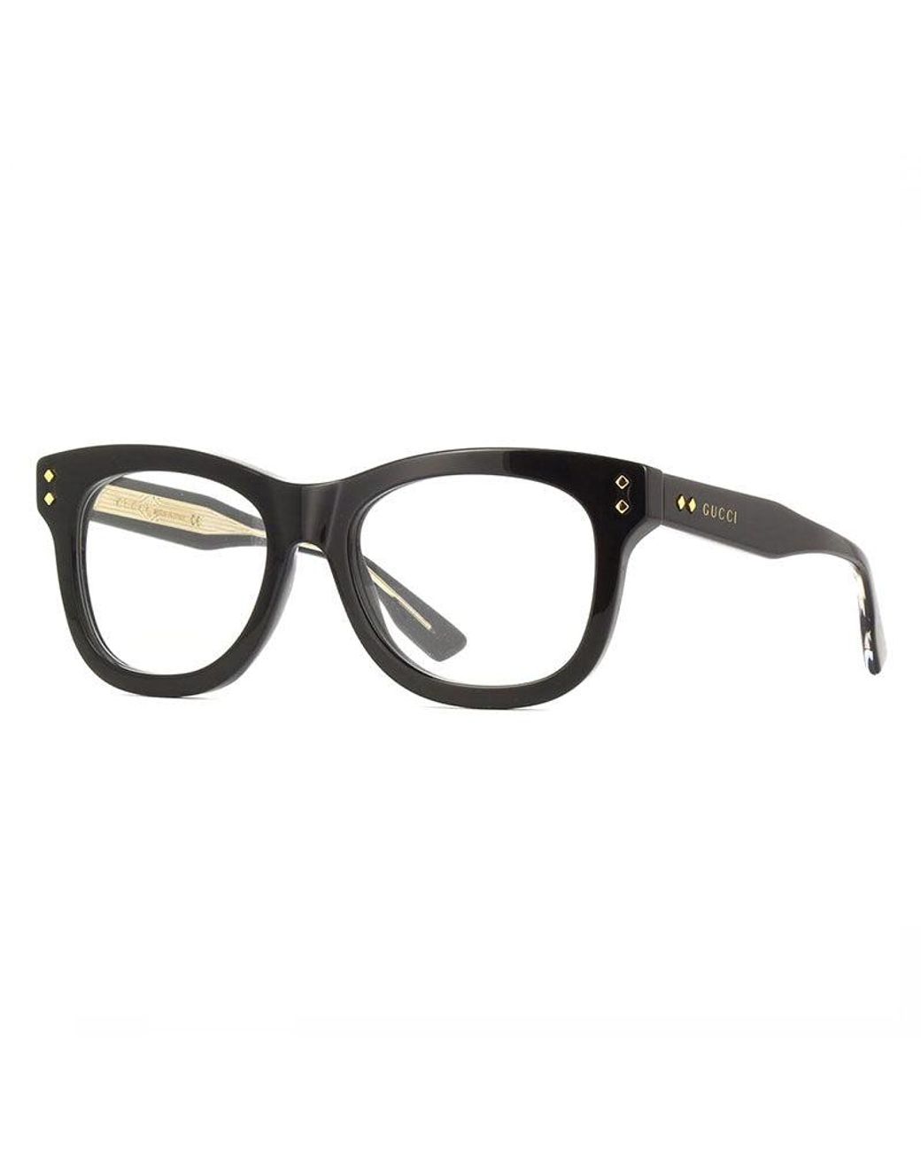 Gucci Black Eyeglasses Square Full Rim, Frame And Clear Demo Lenses Lens Gg1086O005 Sunglasses