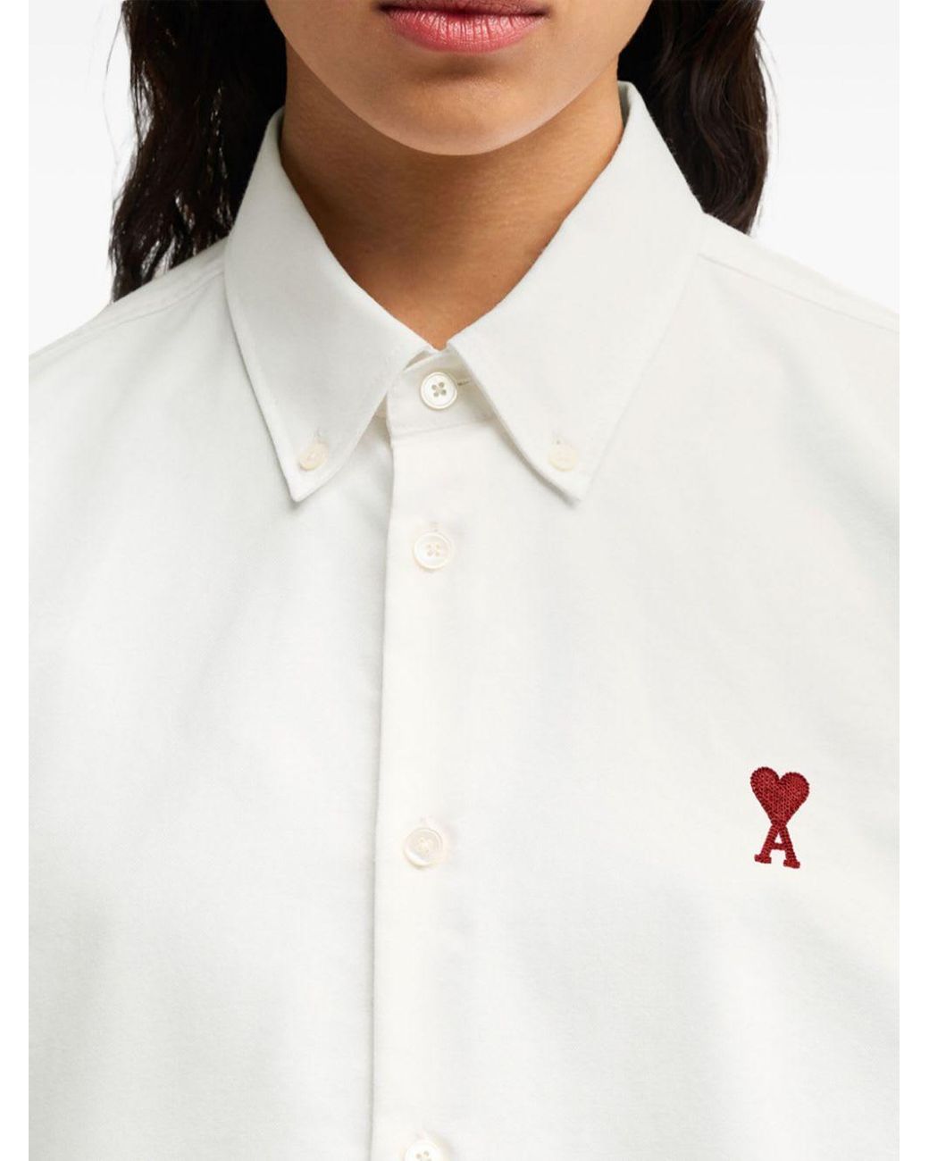 AMI White Ami De Coeur Cotton Shirt