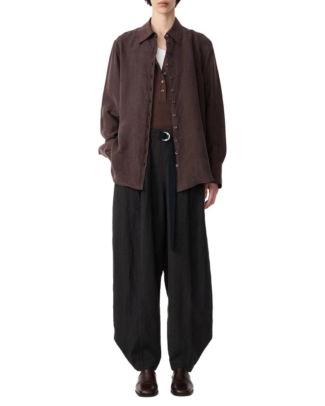 Studio Nicholson Brown Torin Shirt Porchini T-Shirts And Polos