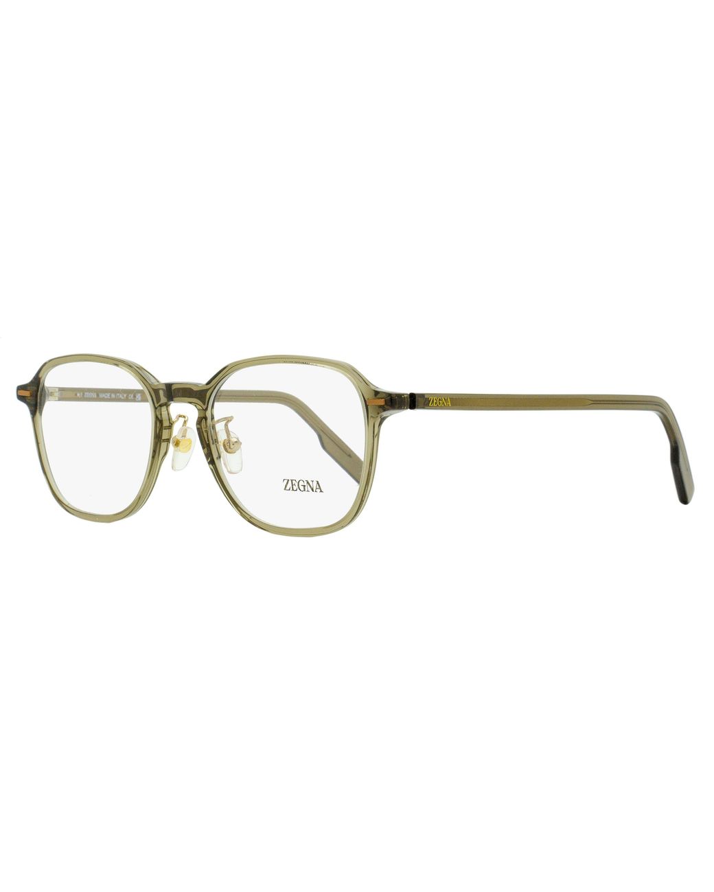 Zegna Black Modern Square Eyeglasses Ez5255-H 051 52Mm Plastic (Acetate) for men