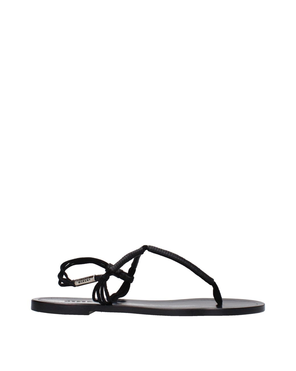 Isabel Marant Black Leather Tie Sandals