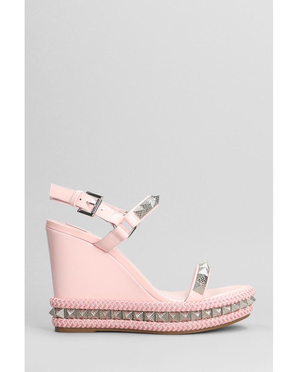 サンダル・ミュール Christian Louboutin PYRACLOU 110 PATENT/LINING Christian Louboutin - Pyraclou 110 Patent Leather Wedge